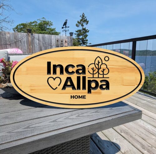 Letrero de Madera Ovalado