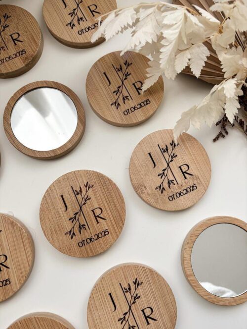 Mini espejo de bambu