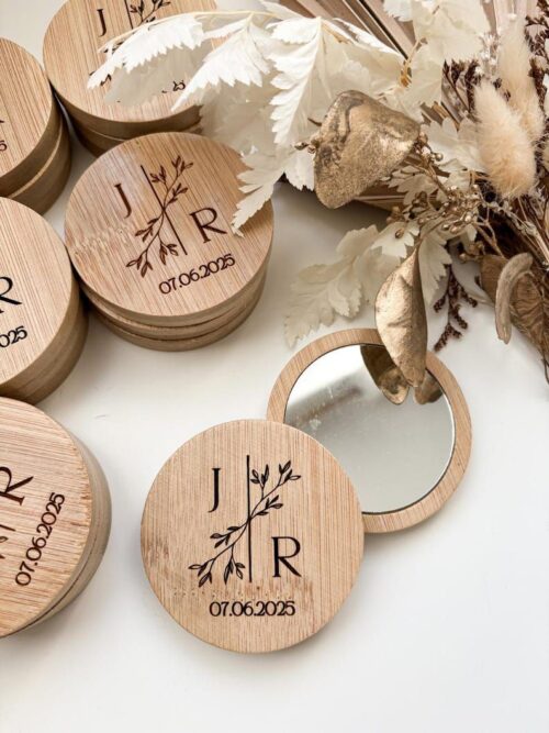 Mini espejo de bambu