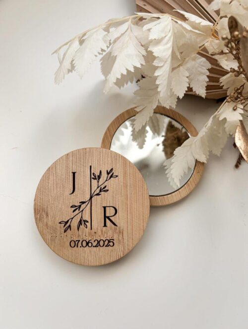 Mini espejo de bambu