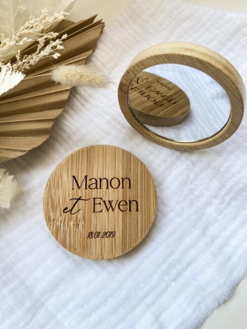 Mini espejo de bambu