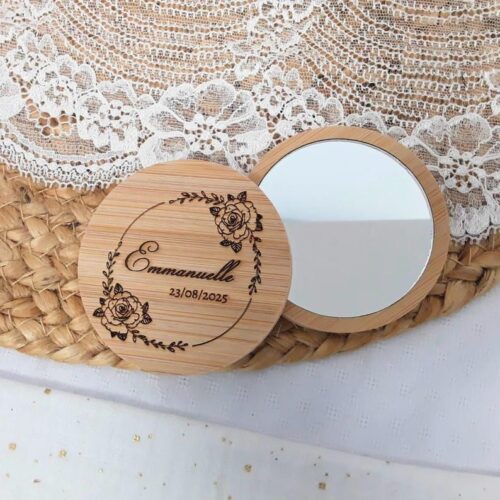 Mini espejo de bambu