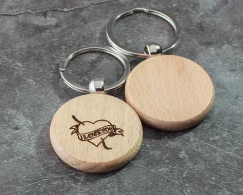 Llavero circular de madera